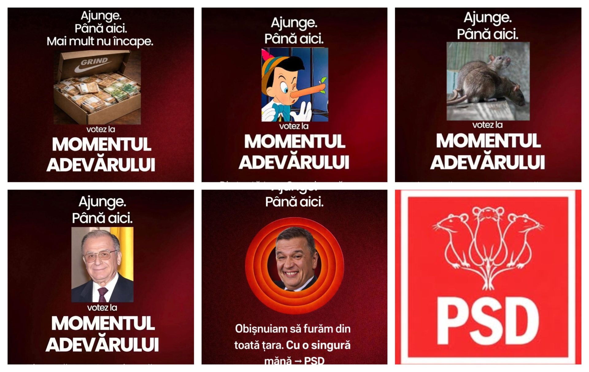 GALERIE FOTO: PSD-ul, luat la mișto! Afișe „Momentul Adevărului”, parodie virală