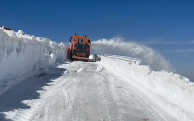 Aprilie, surprinzător: Ninsoare și ger în România. Drumarii, la datorie!