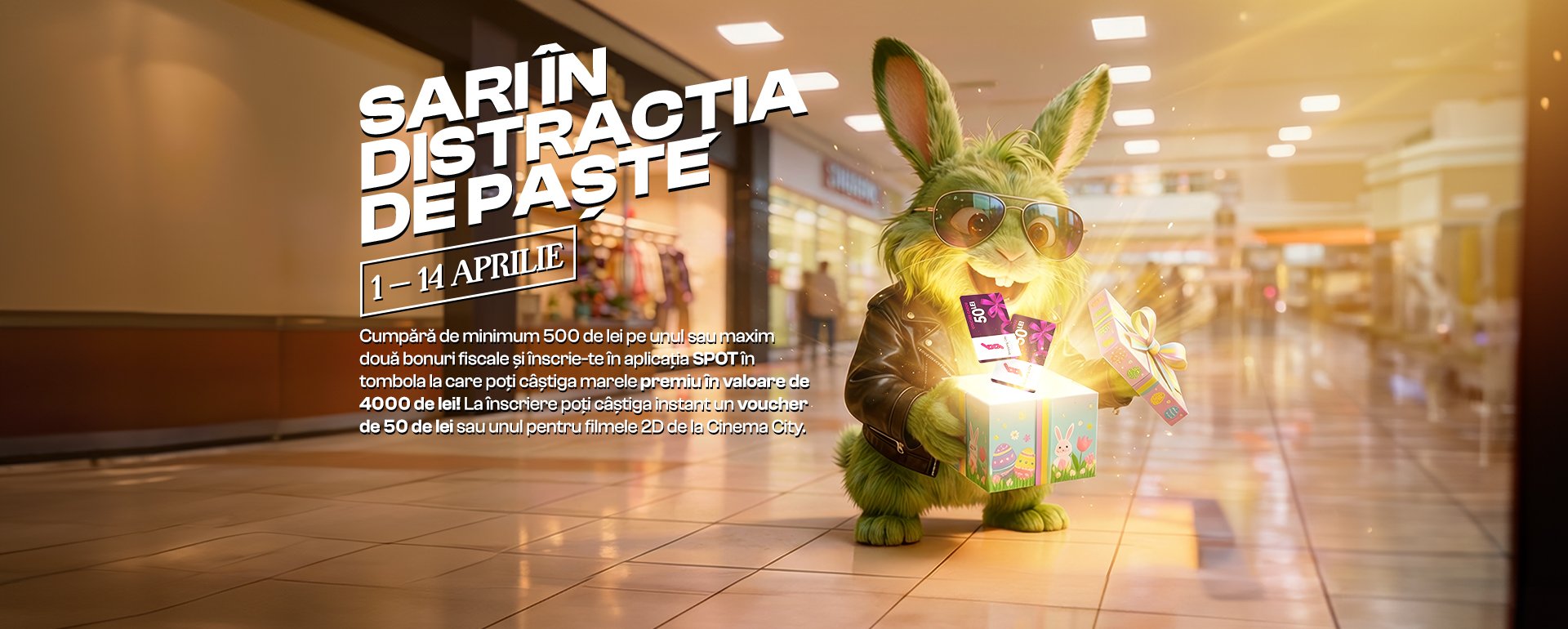 Shopping City Târgu Jiu invită clienții la cumpărături și activități festive de Paște, cu premii atractive și program special de funcționare