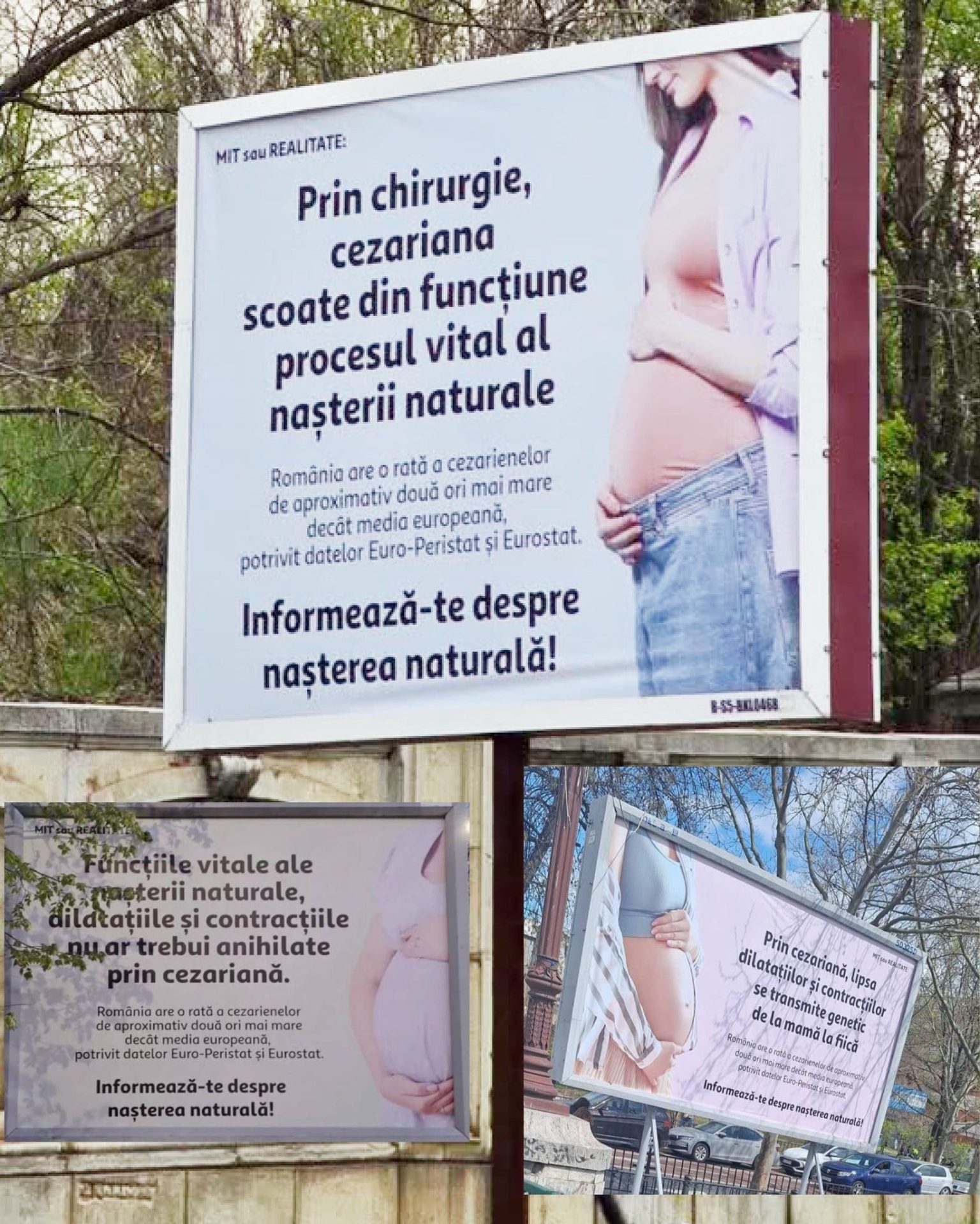 Panouri anti-cezariană în București: Parlamentar, avertisment dur