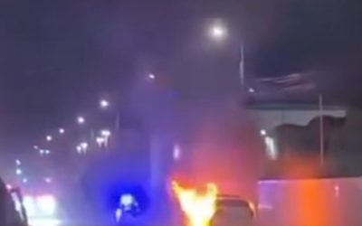 Mașină de poliție, incendiu în trafic: Sindicatul acuză mentenanța proastă, igpr reacționează