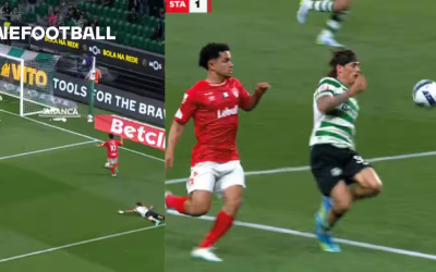 Ricardo Mangas cai sozinho deixa o adversário isolado e o marca falta