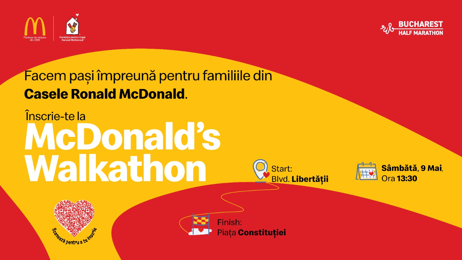 McDonald’s GOAL: Un kilometru caritabil la București Half Marathon!