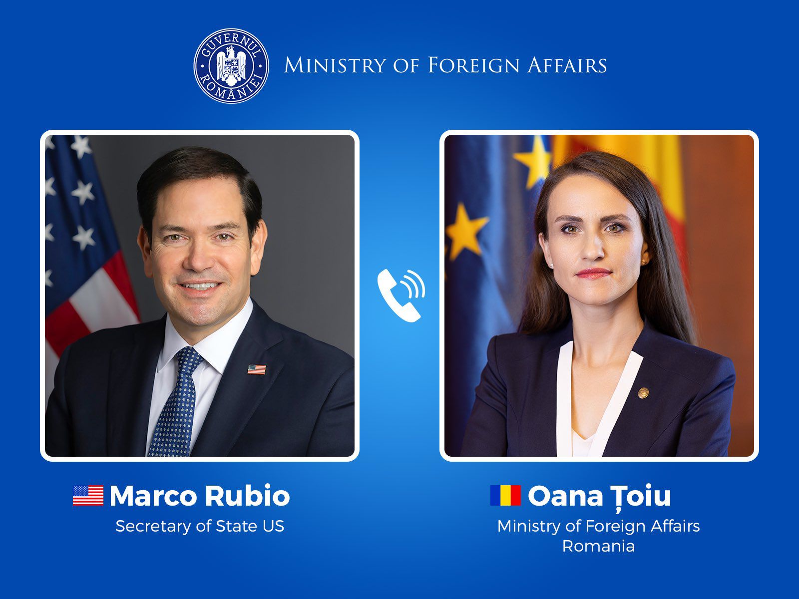 Oana Ţoiu și Senatorul Marco Rubio au discutat despre securitate, economie și parteneriatul bilateral O discuție importantă a avut loc între Oana Ţoiu și senatorul american Marco Rubio