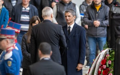 Răzvan Lucescu, la funeraliile tatălui său, Mircea Lucescu Foto: Raed Krishan / GOLAZO.ro