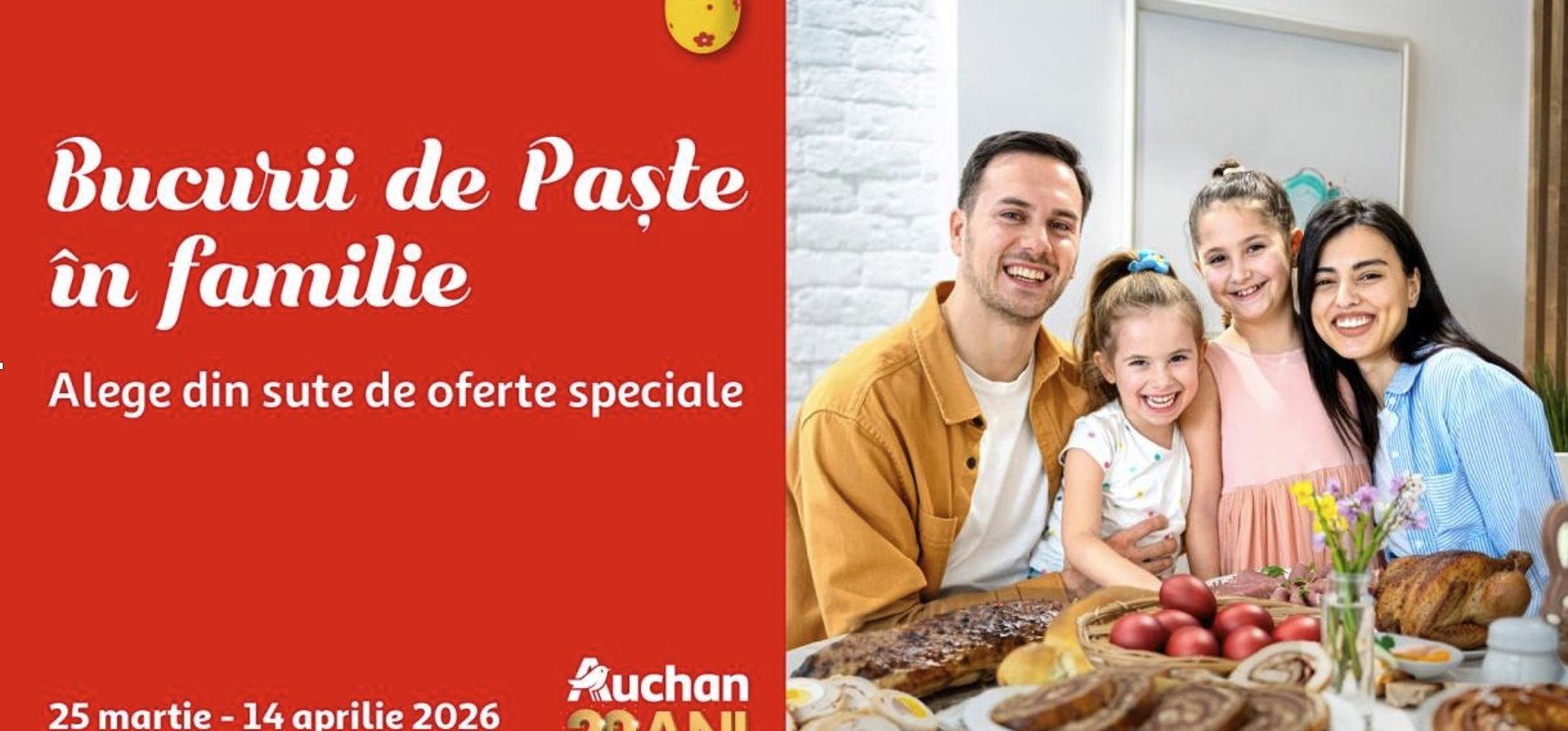 Auchan: Super oferte de paște pentru masa de sărbătoare și întreaga familie