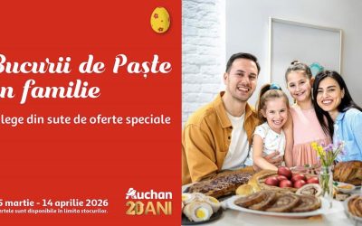 Auchan: Super oferte de paște pentru masa de sărbătoare și întreaga familie