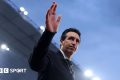 Unai Emery, Manager of Aston Villa, gestures as he walks out of the tunnel prior to the UEFA Europa League 2025/26 Quarter-Final Leg Two match between Aston Villa FC and Bologna FC 1909