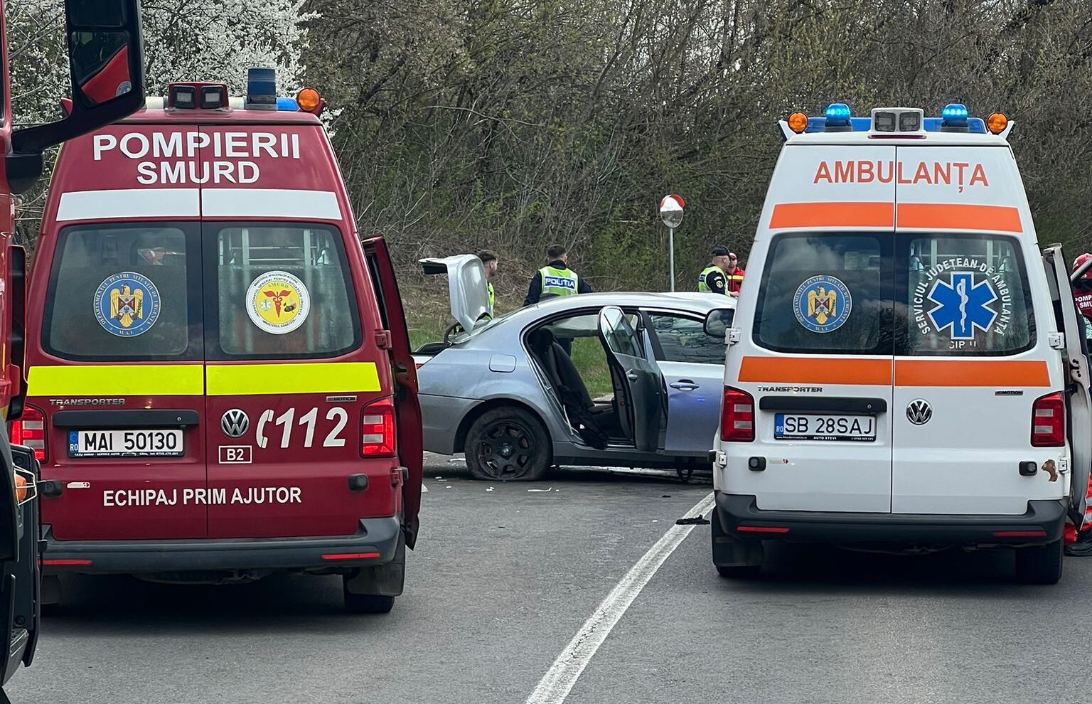 Grav accident pe șoseaua Mediaș-Moșna: Circulație blocată