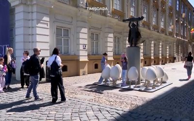 Ouăle gigant din Timișoara, scandal de 7.000 de euro: Statuia, umbrită?