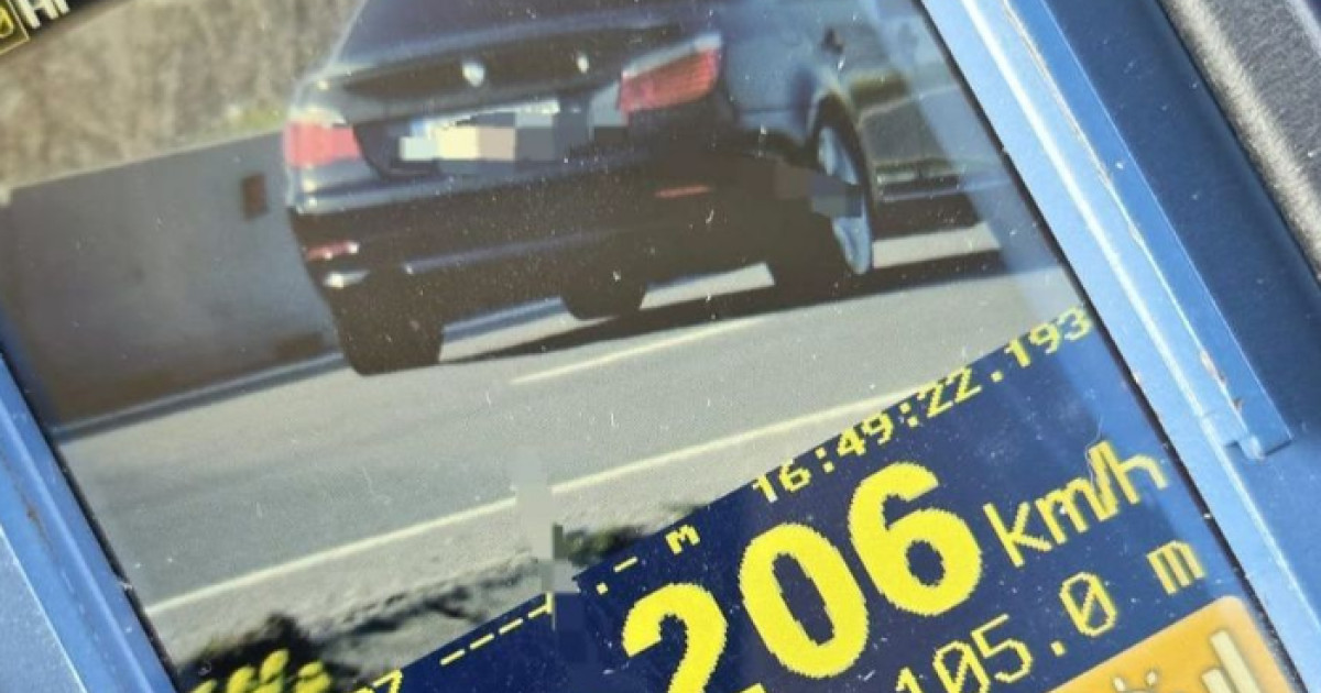 Șofer vitezoman, prins cu 206 km/h pe DN: Poliția, sătulă de „piloti”