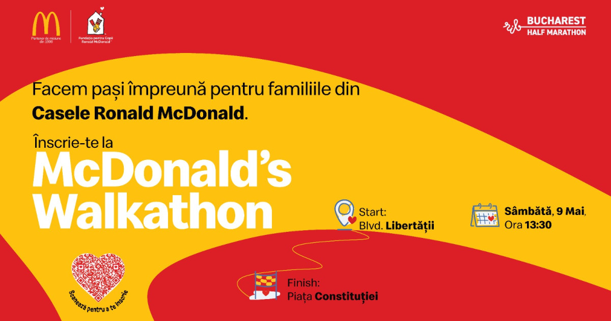 McDonald’s provoacă: Cursă caritabilă pentru familiile copiilor spitalizați