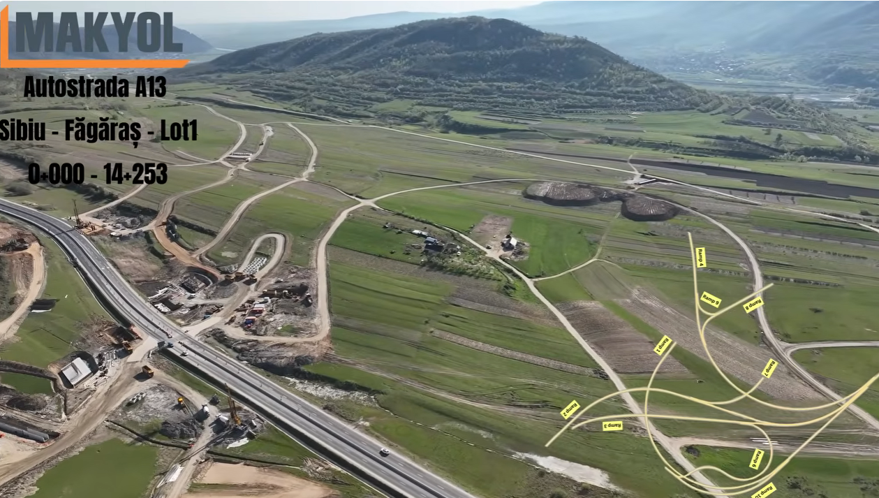A13 Sibiu – Făgăraș: Cum avansează lucrările la nodul rutier-gigant din România
