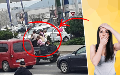 Șofer, prins cu 7 copii în Alba, în benă: Imagini ȘOCANTE pe șosea