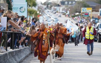 Budiștii din SUA și cățelul viral: Marș pentru Pace în SRI Lanka