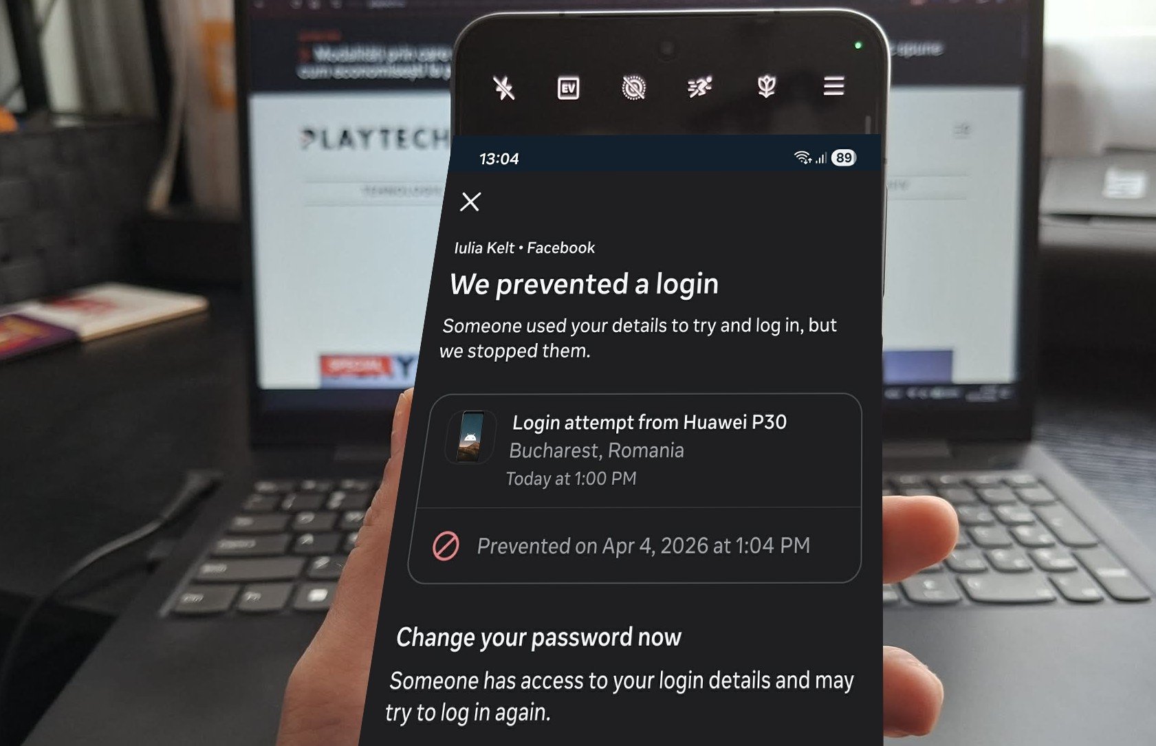 Alerte de login suspecte pe contul de Facebook? Iată ce trebuie să faci imediat Ai primit o notificare prin care ești înștiințat că s-a accesat contul tău de Facebook de pe un dispozitiv sau dintr-o locație necunoscută? Nu ignora mesajul! Acesta ar putea fi un semn clar că cineva încearcă să-ți fure contul