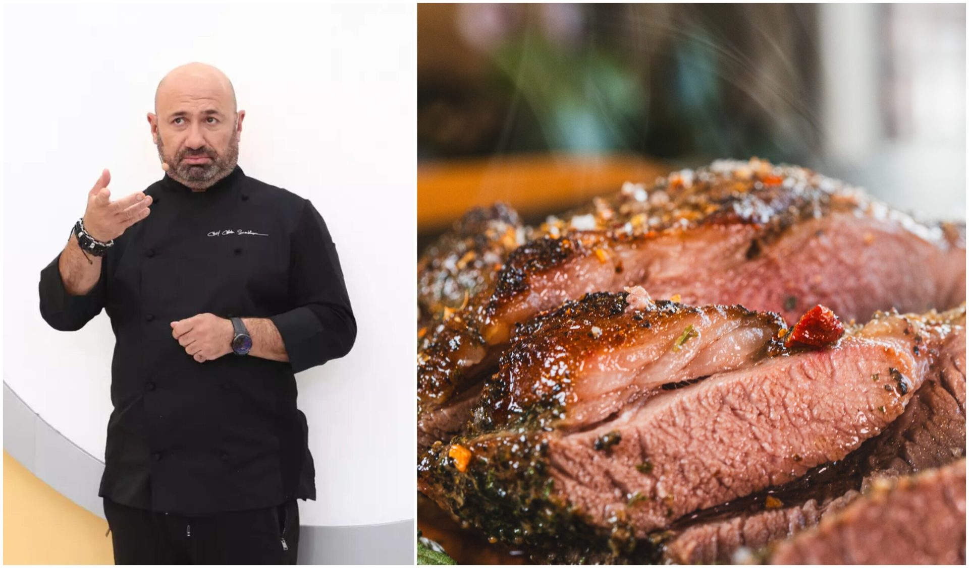Chef CĂTĂLIN SCĂRLĂTESCU, renumit pentru pasiunea sa pentru bucătărie, dezvăluie secretele unei fripturi de miel perfecte, suculentă și fragedă