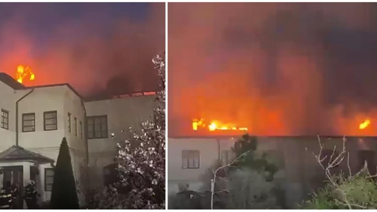 Incendiu la Mănăstirea Bistrița din Vâlcea: Pericol de explozie, butelii GPL înăuntru!