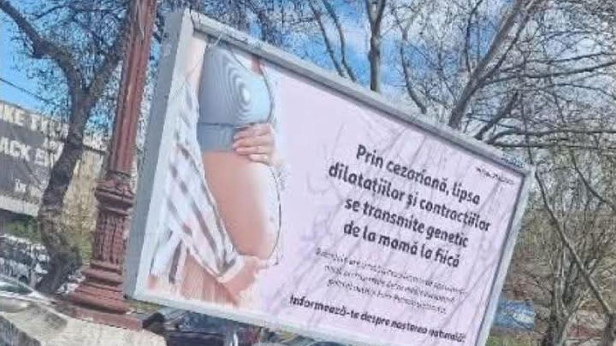 Panouri FALSE despre cezariană în București: USR cere aviz medical pentru reclame