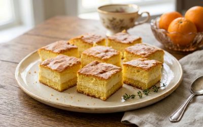 O prăjitură turnată, deliciul cu brânză și portocală, cucerește România