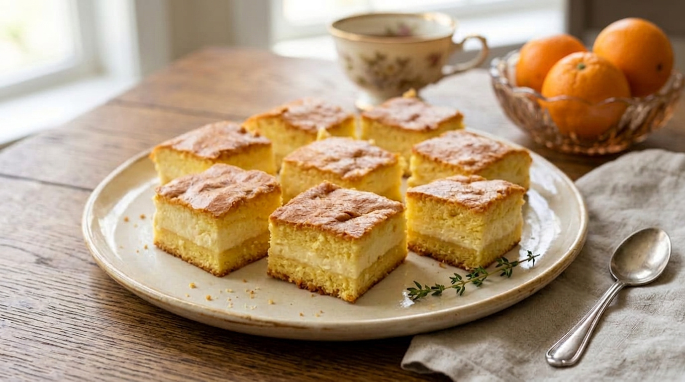 O prăjitură turnată, deliciul cu brânză și portocală, cucerește România