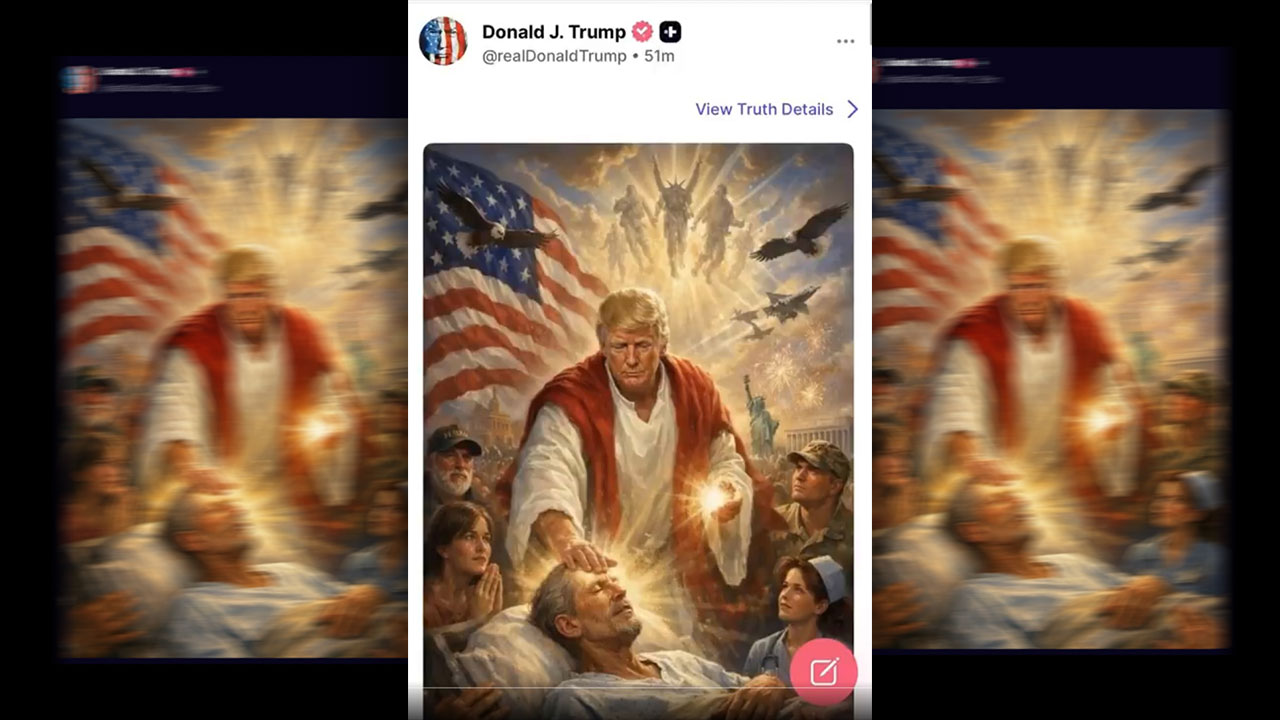 Imaginea AI cu Donald Trump-Iisus, scandal monstru: Reacții dure de la vedete și Biserică