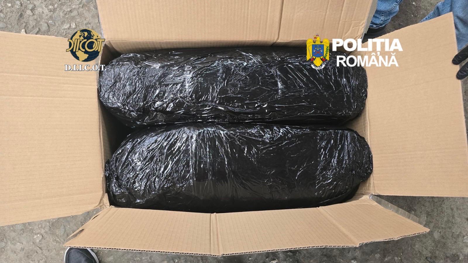 Captură de droguri la Târgu Mureș: 13 kilograme de canabis din Spania, doi bărbați arestați