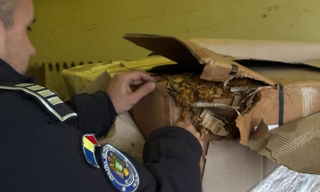 Giurgiu: Peste o tonă de tutun vrac, ascunsă într-o autoutilitară