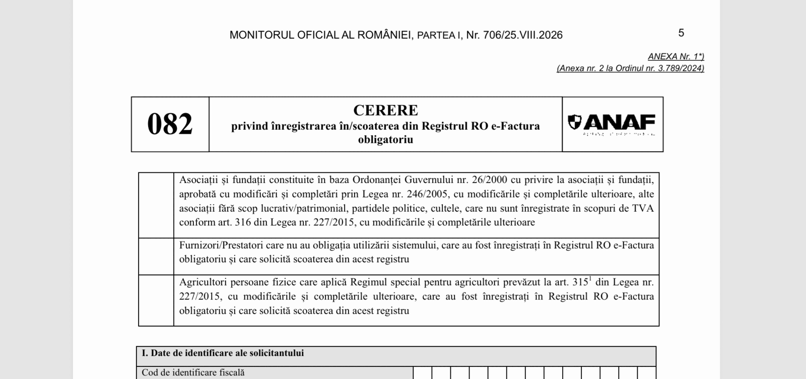 ANAF. RO e-Factura. Ordin nou la ANAF pentru companii