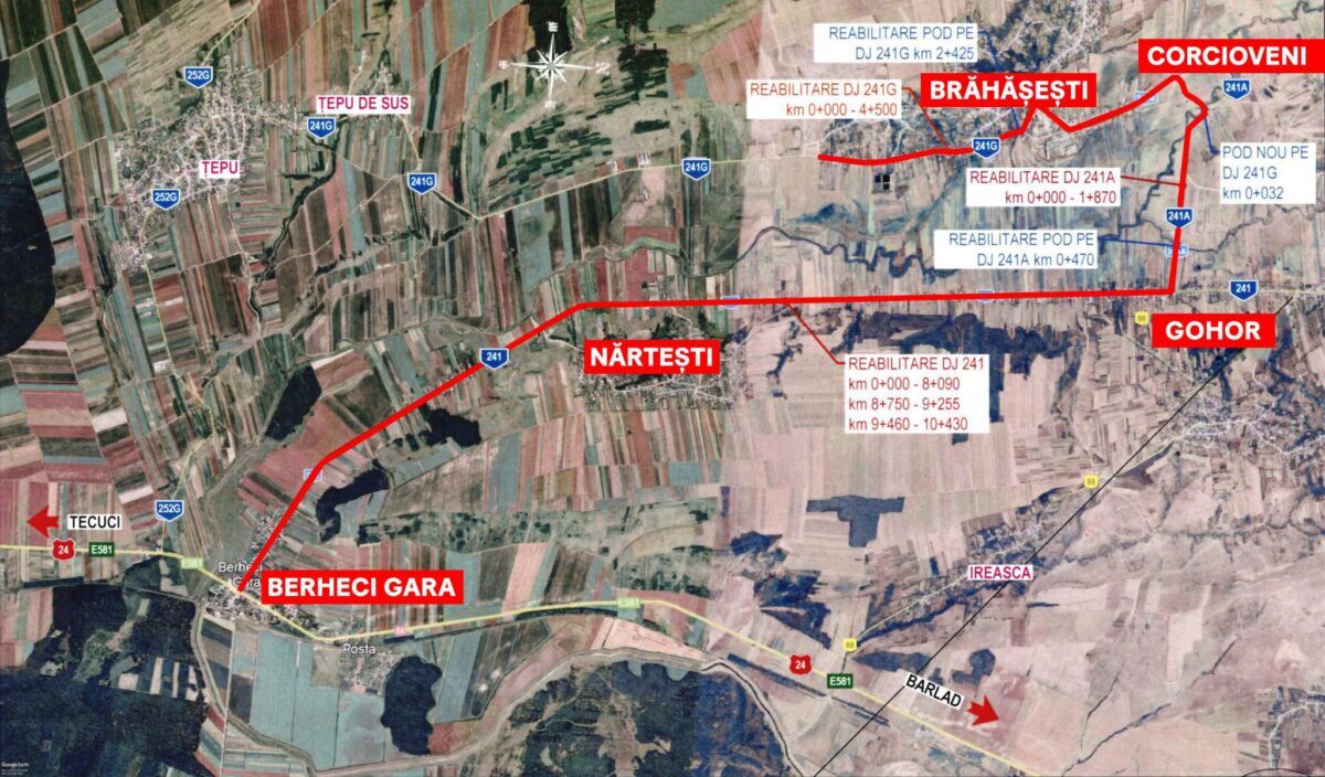 Galați: 21,5 milioane € pentru infrastructură, axa Berheci-Brăhășești, 16 km