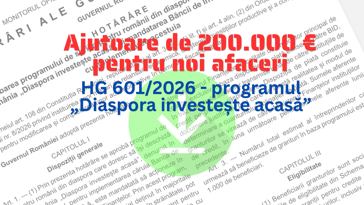 Diaspora Investește Acasă: 100 mil. EUR pentru firme în România