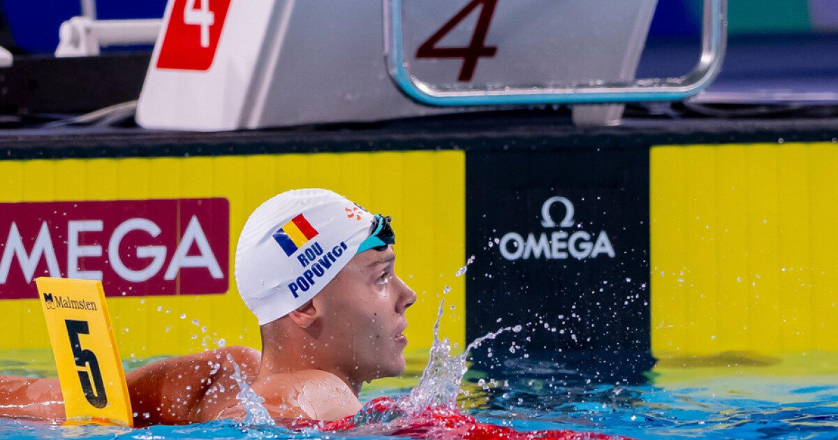 Popovici campion european la 100m liber, al treilea AUR consecutiv