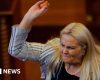 Moment opposition MP throws eggs at prime minister of Kosovo