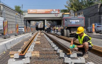 Șine tramvai sub Podul Constanța: Când se termină lucrarea la București