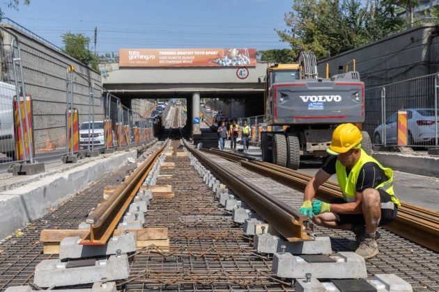 Șine tramvai sub Podul Constanța: Când se termină lucrarea la București