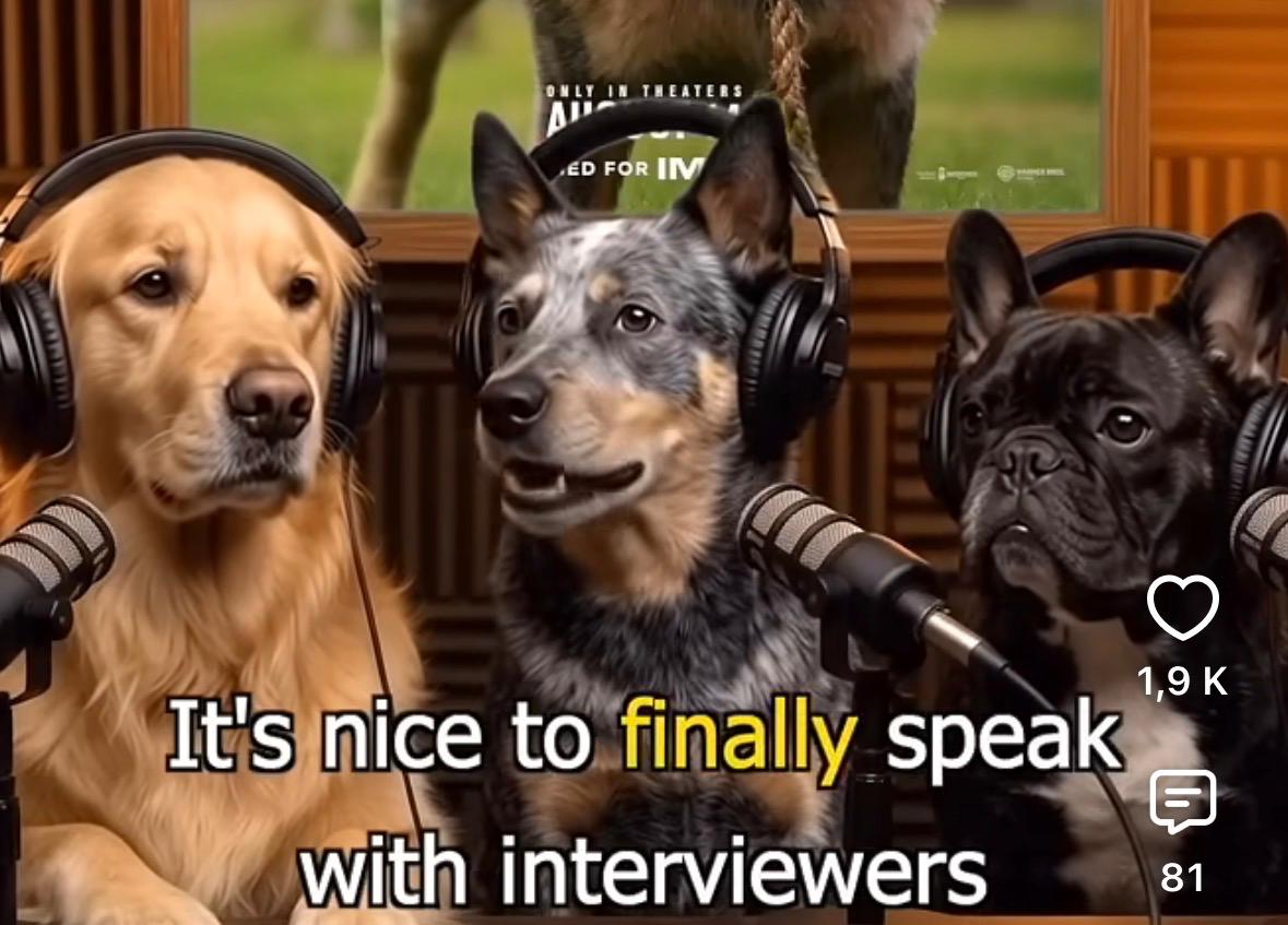 Warner Bros. Lansează podcast cu câini AI pentru film