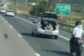 Șoc pe A1: Tânăr filmat din portbagaj, motociclist în scenariu
