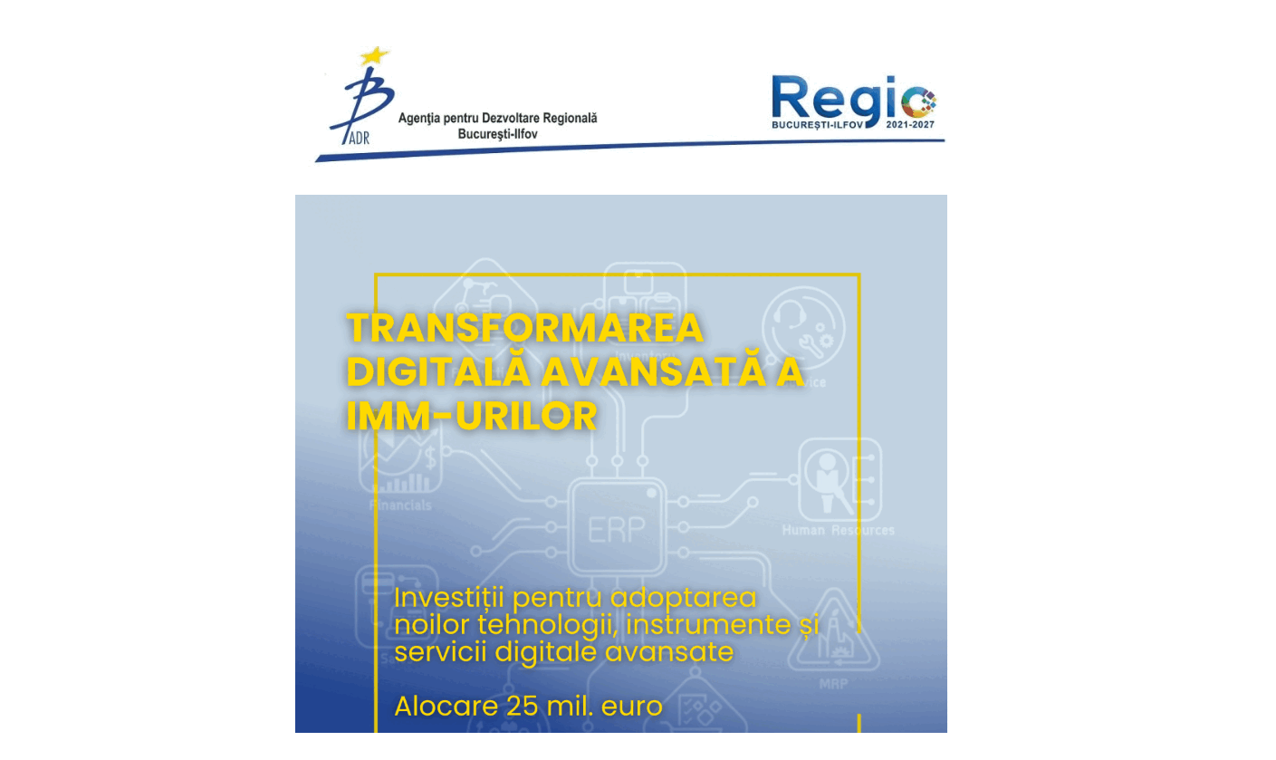 Fonduri UE: 25 mil. EUR granturi IMM București, Ilfov pentru digitalizare