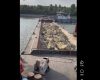 Scufundare dramatică pe Dunăre: Imagini din infernul barges
