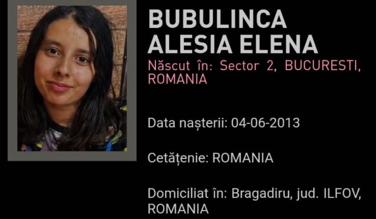 RO-ALERT: Fetiță de 13 ani dispărută din Bragadiru, Ilfov