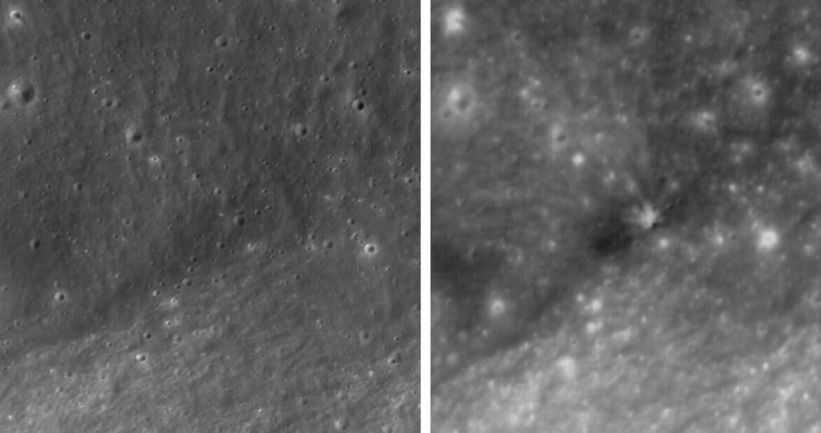 Luna are un nou crater: Imagini după impactul SpaceX