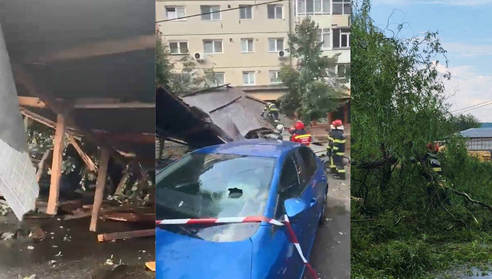 Acoperiș sfâșiat în Sibiu, arbore blocat circulația în Argeș