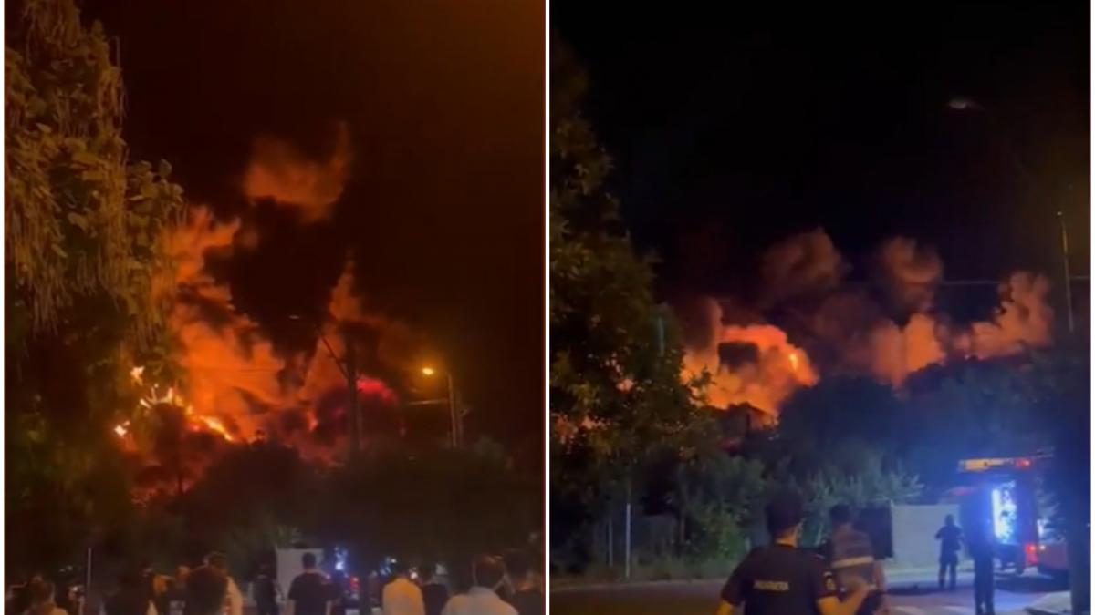 Incendiu de proporții în Sectorul 1, București. Un depozit a ars complet