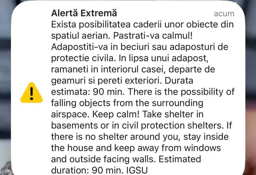 RO-ALERT Tulcea: Obiecte din spațiu, risc pentru populația din nord