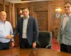 Baronul PSD de Tulcea, Horia Teodorescu, alături de Grindeanu și de șeful aeroportului, Stoian Vâlcov