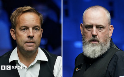 Ali Carter and Mark Williams playing in the Wuhan Open in August 2026