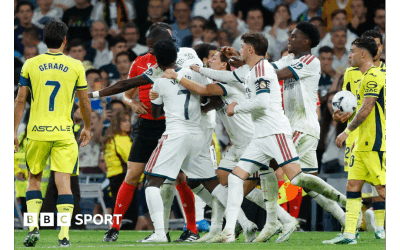 Real Madrid 1-0 Villarreal: Vinicius Jr sent off for hair pull in win